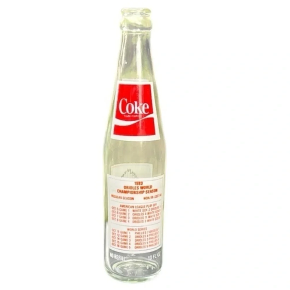 GENUINE 1983 MLB Baltimore Orioles World Series Champions Coca Cola Bottle 10oz